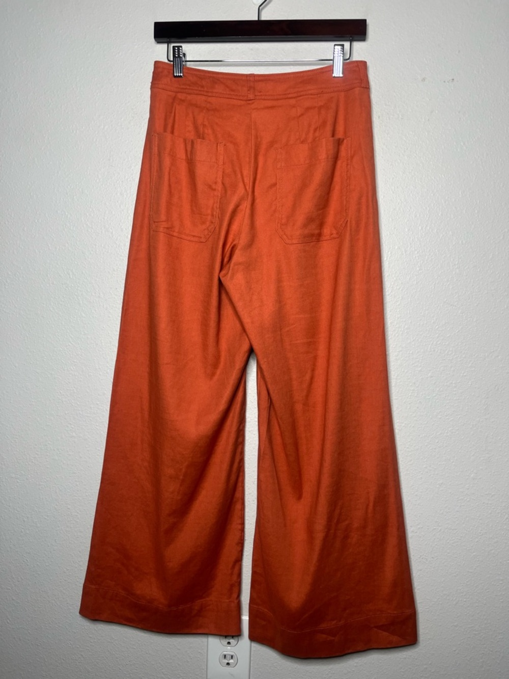 Maeve Anthropologie Wide-Leg Ettie Colette orange/terracotta Pants 28 M 6 8 - Picture 5 of 13